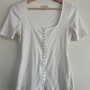 Sezane Grant T-shirt Ecru - Size M